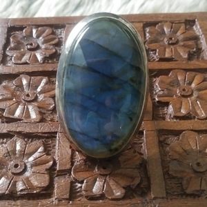 Large Sterling and Labordorite Ring
